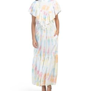 Young Fabulous & Broke Cruz Papaya Summer Tie Dye Maxi Dress